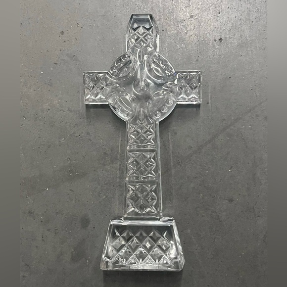 Waterford Crystal 8” Celtic Cross Sculpture - Signed